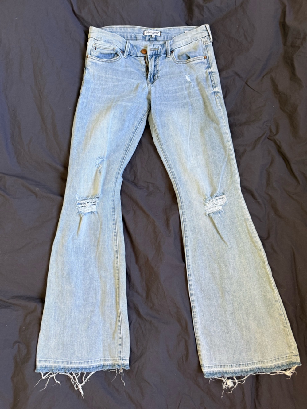 Women’s Dear John Rosie Light Wash Distressed Flare Jeans